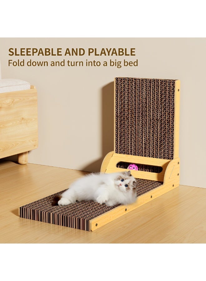 L-Shape Cat Scratcher Cardboard – Large Cat Scratching Board & Scratch Pad for Indoor Cats, Furniture Protector Cat Scratch Post - Image 4